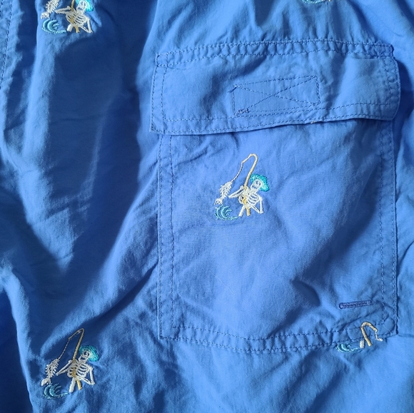 J.Mclaughlin Embroidered Skeleton Swim Trunks - Picture 4 of 5